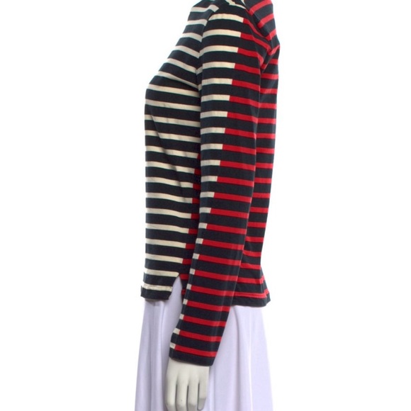 Stella McCartney Black and Cream Striped Long Sleeve Tee Size 44 RUNS SMALL - Picture 2 of 7